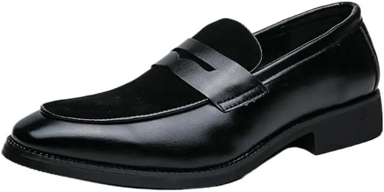 Loafers Shoes for Men Round Toe Patchwork Vegan Leather Anti-Slip Comfortable Resistant Fashion Outdoor Slip-on