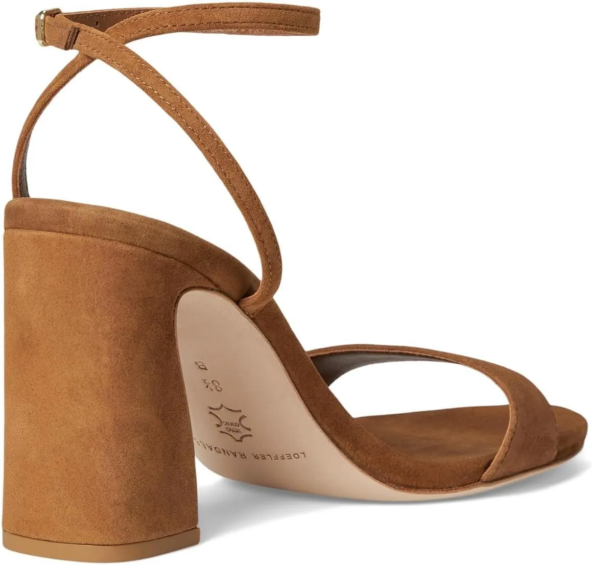 Loeffler Randall Women's Malia Curved Heel Simple Sandals with Ankle Wrap