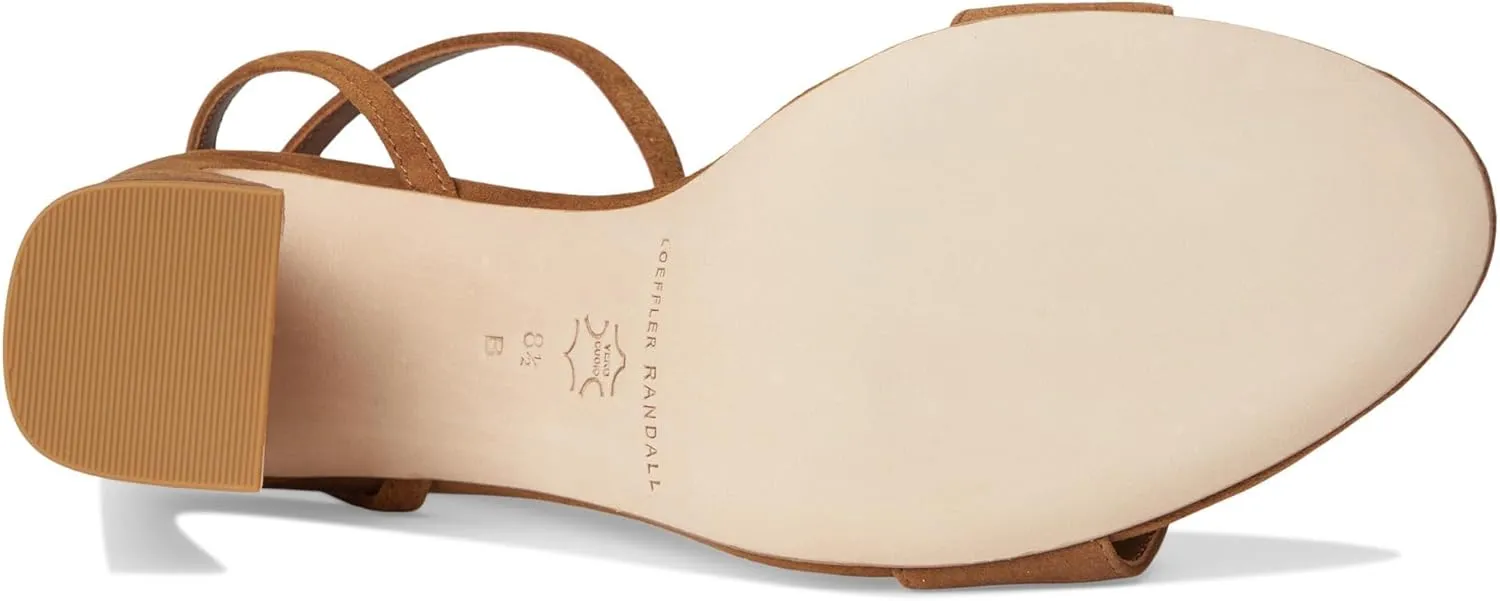 Loeffler Randall Women's Malia Curved Heel Simple Sandals with Ankle Wrap