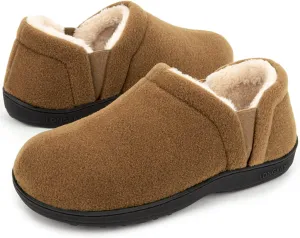 LongBay Men's Slippers Warm Bedroom House Shoes Slip-On Memory Foam Winter House Slippers for Indoor Outdoor