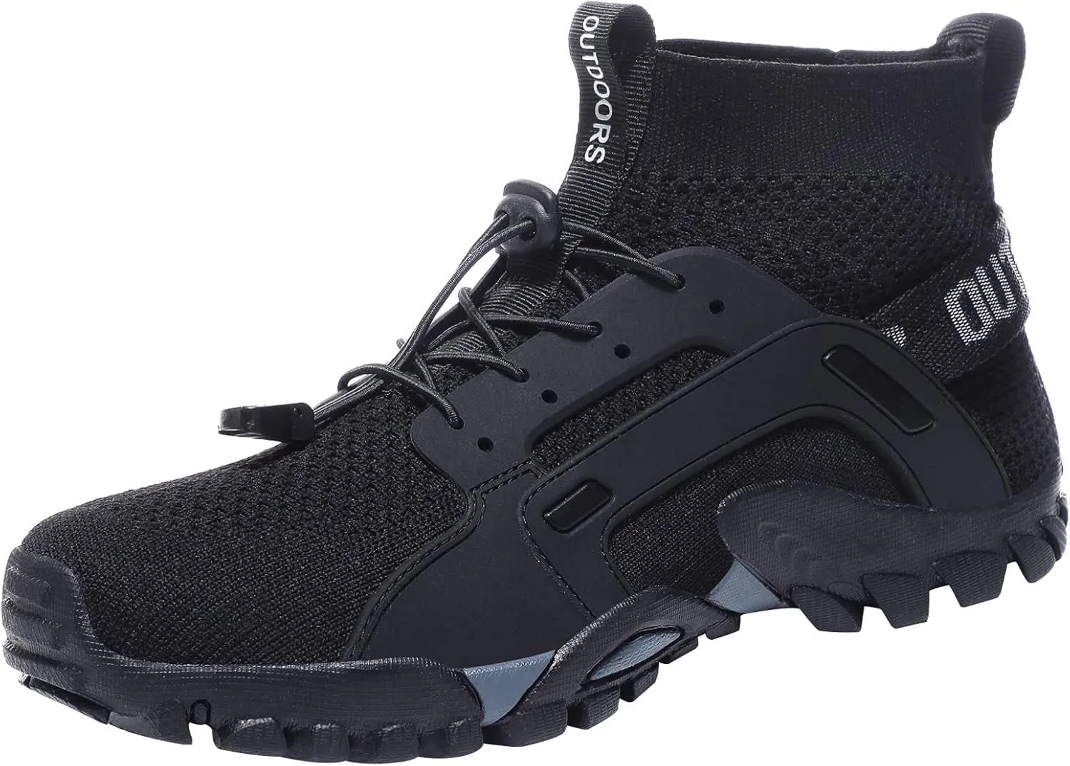LOUECHY Men's Hiking Shoes Slip-On Walking Shoes Breathable Sock Sneakers