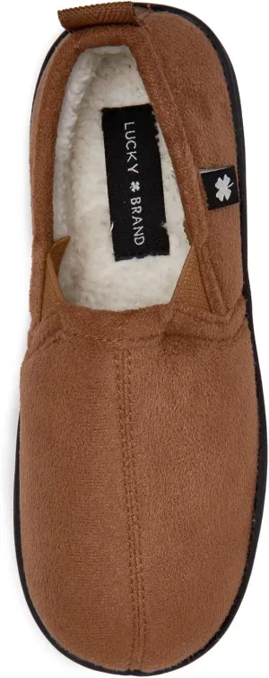 Lucky Brand Boy's Micro Suede A-line Slippers – Cozy Comfort and Stylish Design for Little Feet