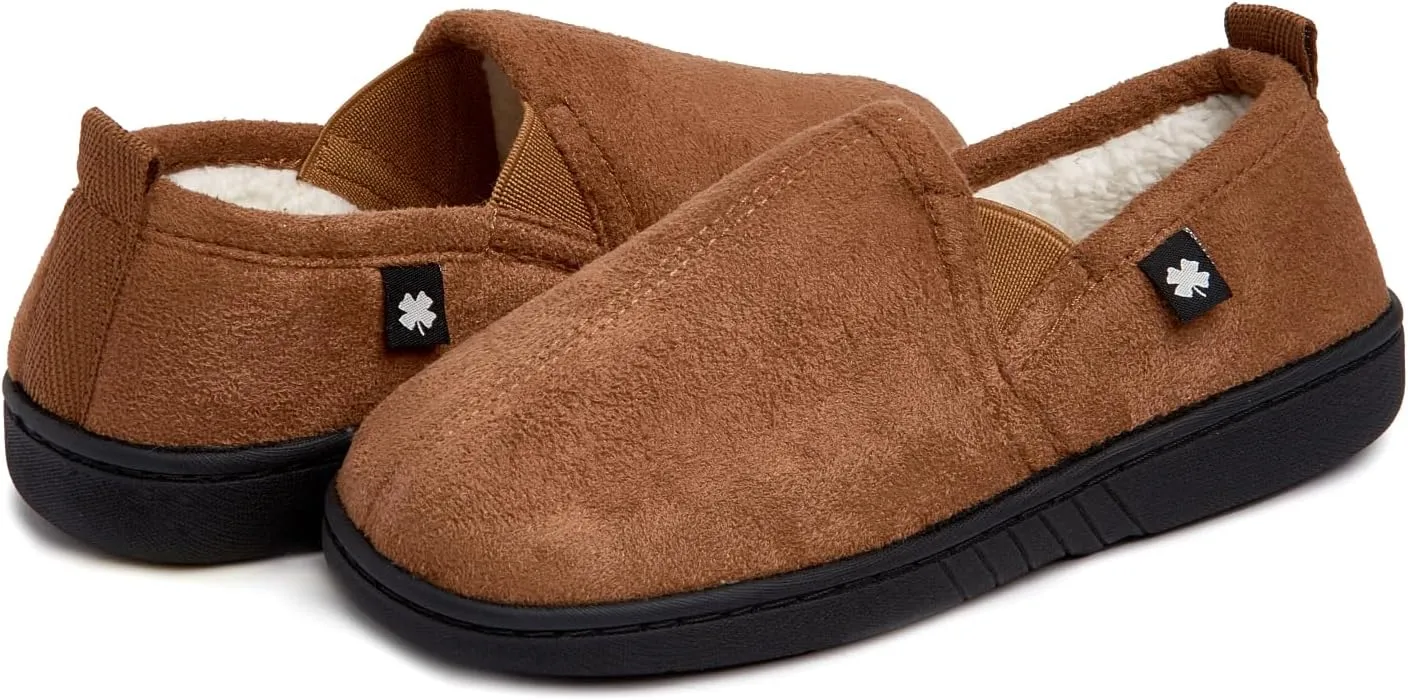 Lucky Brand Boy's Micro Suede A-line Slippers – Cozy Comfort and Stylish Design for Little Feet