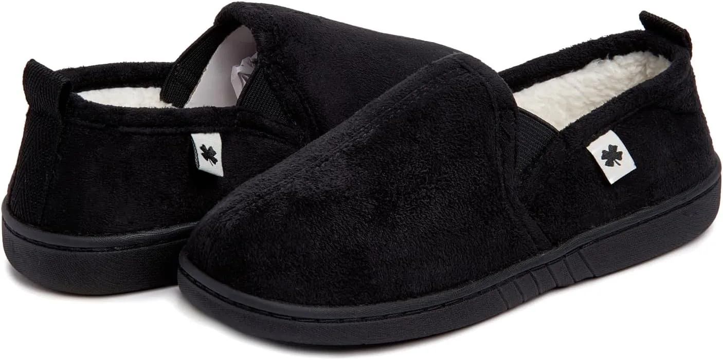 Lucky Brand Boy's Micro Suede A-line Slippers – Cozy Comfort and Stylish Design for Little Feet