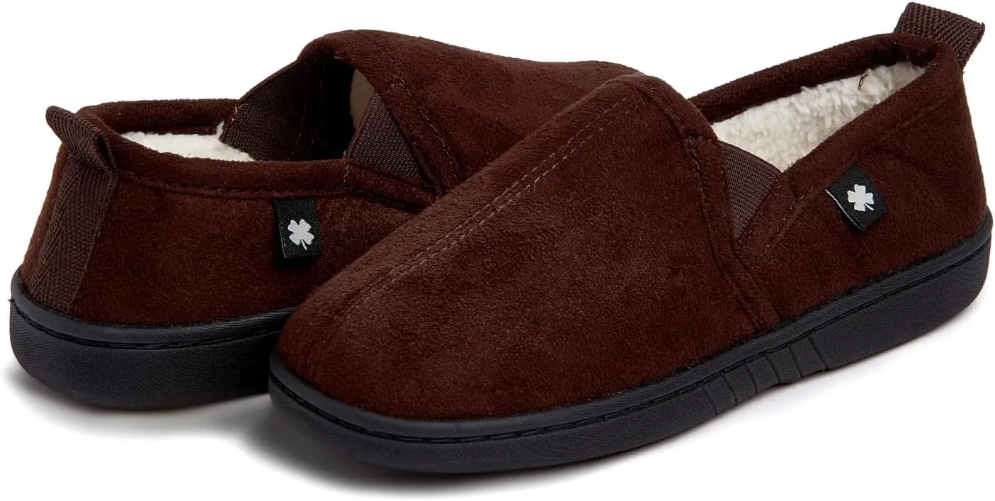 Lucky Brand Boy's Micro Suede A-line Slippers – Cozy Comfort and Stylish Design for Little Feet