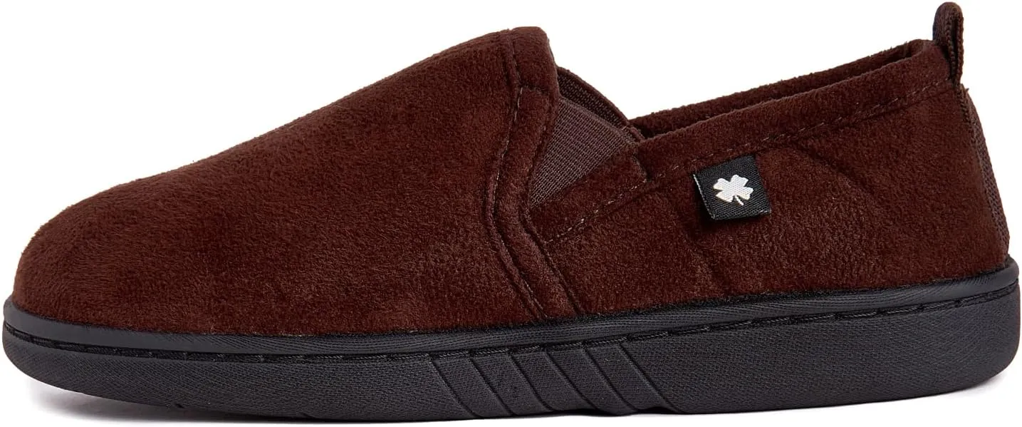 Lucky Brand Boy's Micro Suede A-line Slippers – Cozy Comfort and Stylish Design for Little Feet