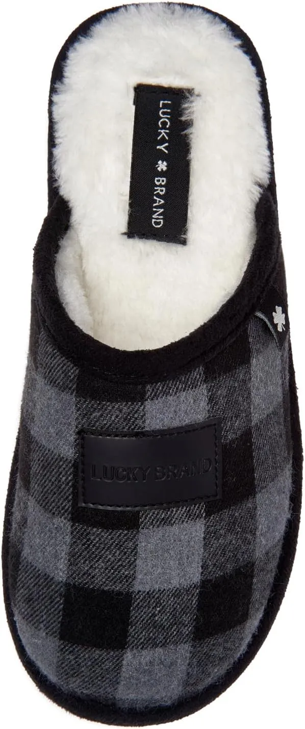 Lucky Brand Boy's Plaid Scuff Slippers – Cozy Comfort with Stylish Plaid Design for Boys