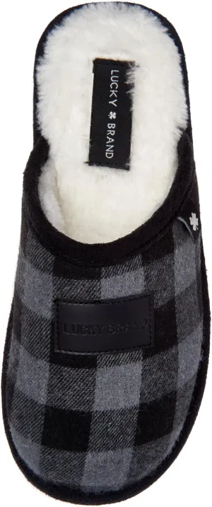 Lucky Brand Boy's Plaid Scuff Slippers – Cozy Comfort with Stylish Plaid Design for Boys