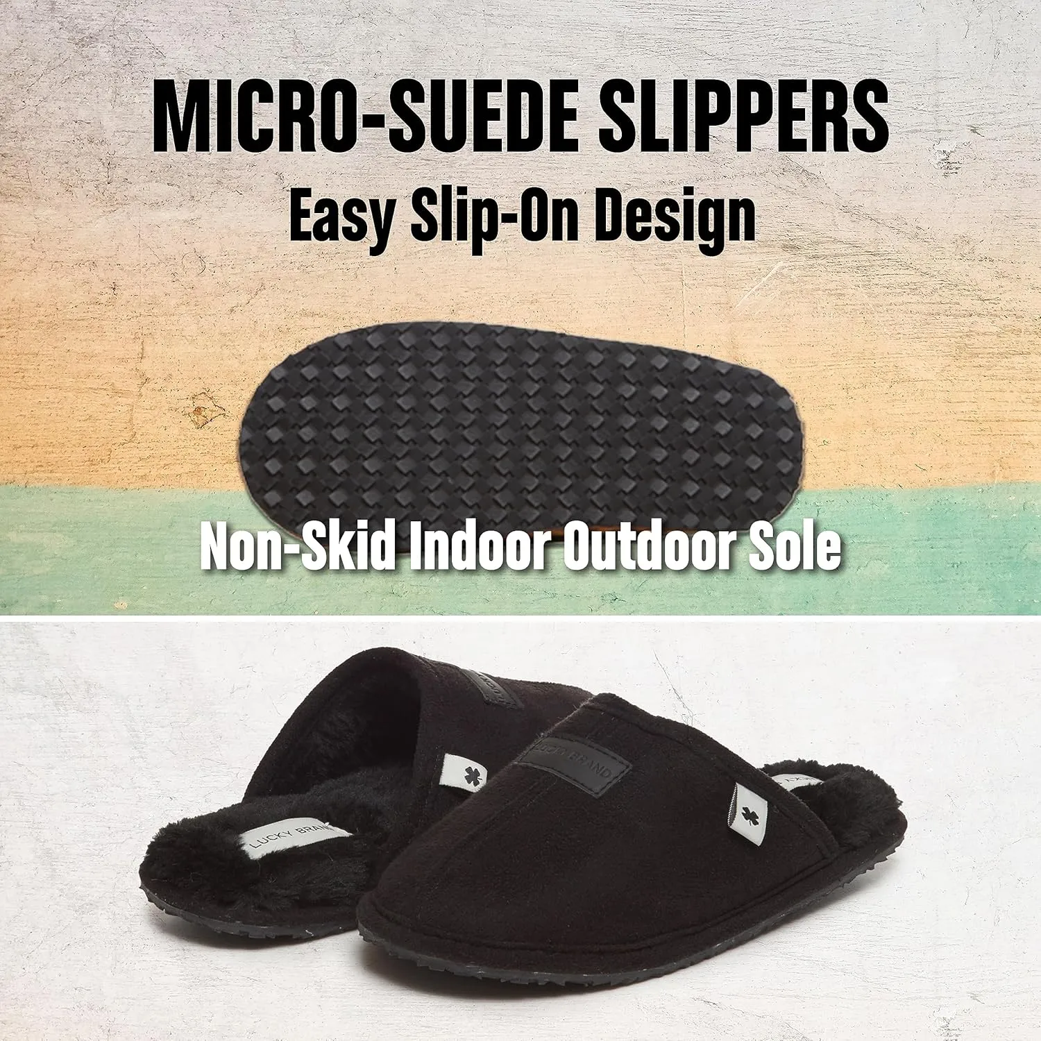 Lucky Brand Boy's Plaid Scuff Slippers – Cozy Comfort with Stylish Plaid Design for Boys