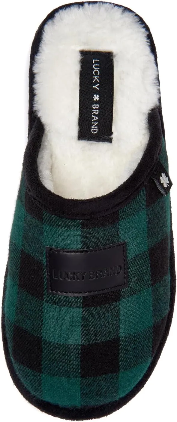 Lucky Brand Boy's Plaid Scuff Slippers – Cozy Comfort with Stylish Plaid Design for Boys