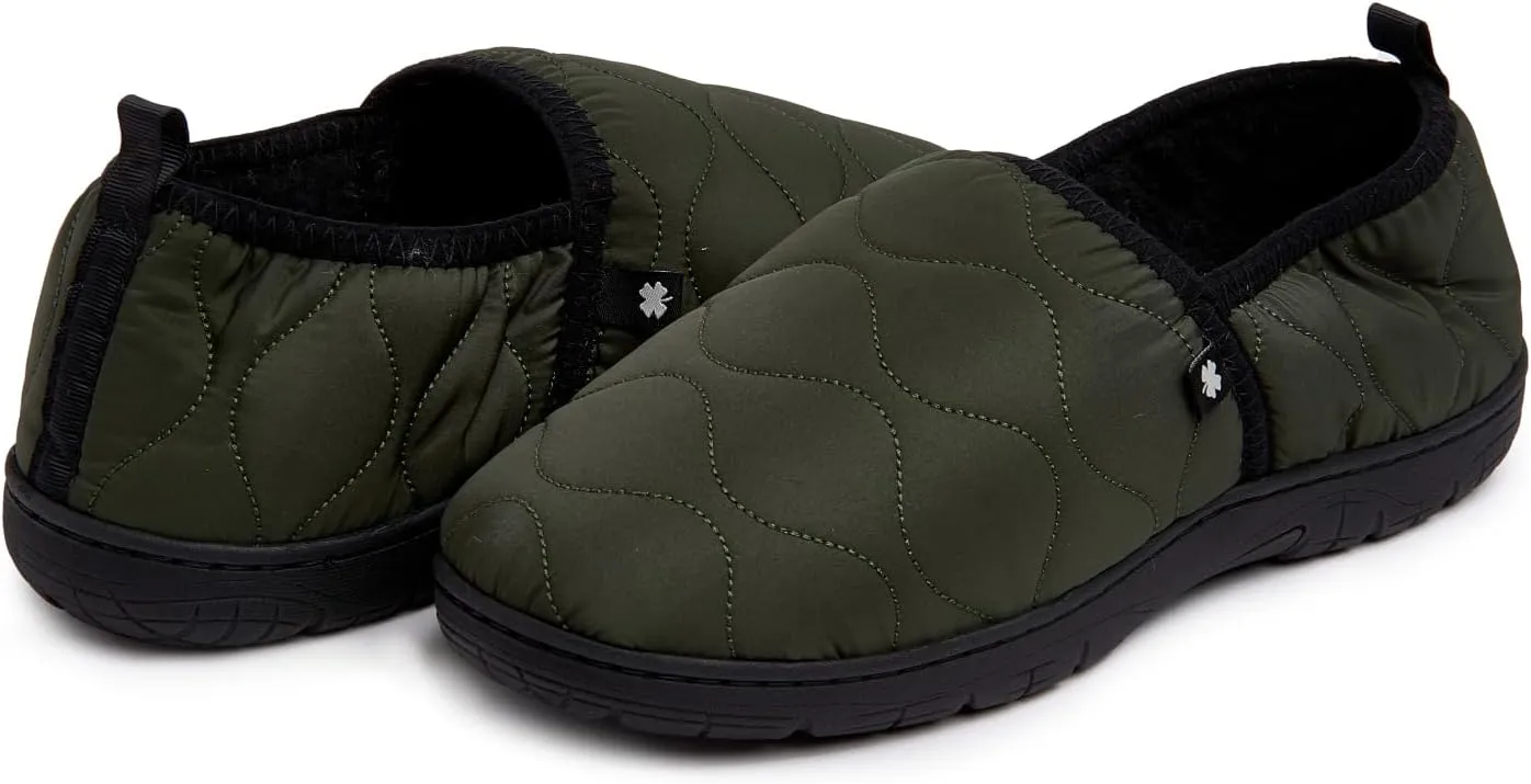 Lucky Brand Men's Quilted A-line Slippers – Stylish and Cozy Indoor Footwear for Men