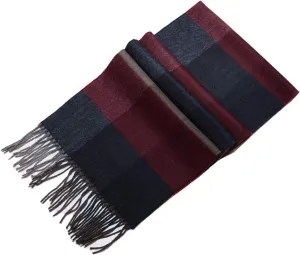 Lucky Leaf Women Men Winter Luxury Cozy Wool Warm Tartan Checked Plaid Wrap Scarf