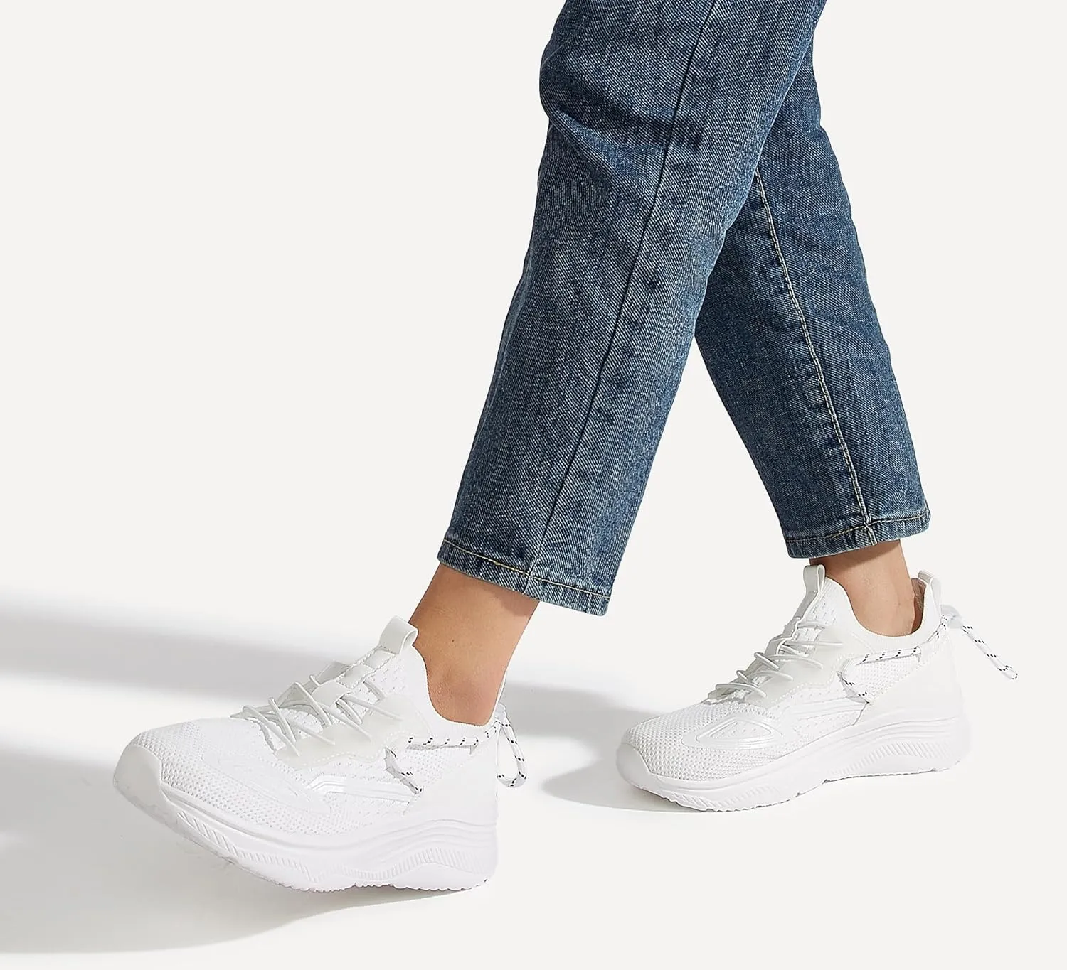 LUCKY STEP Women's Slip On Walking Shoes Mesh Tennis Workout Comfortable Lightweight Athletic Gym Trainers Stylish Breathable Fashion Sneakers