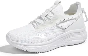 LUCKY STEP Women's Slip On Walking Shoes Mesh Tennis Workout Comfortable Lightweight Athletic Gym Trainers Stylish Breathable Fashion Sneakers
