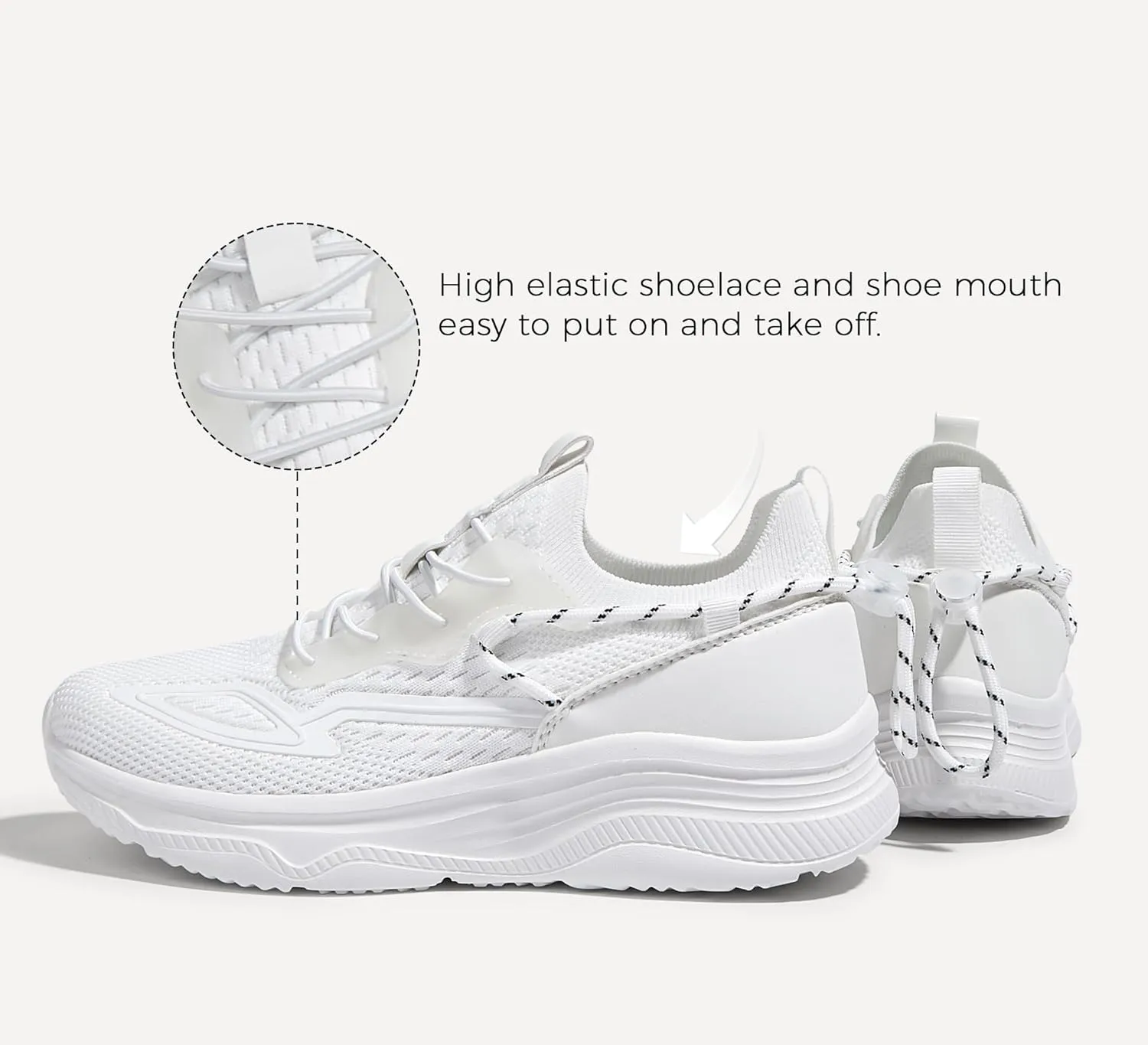 LUCKY STEP Women's Slip On Walking Shoes Mesh Tennis Workout Comfortable Lightweight Athletic Gym Trainers Stylish Breathable Fashion Sneakers
