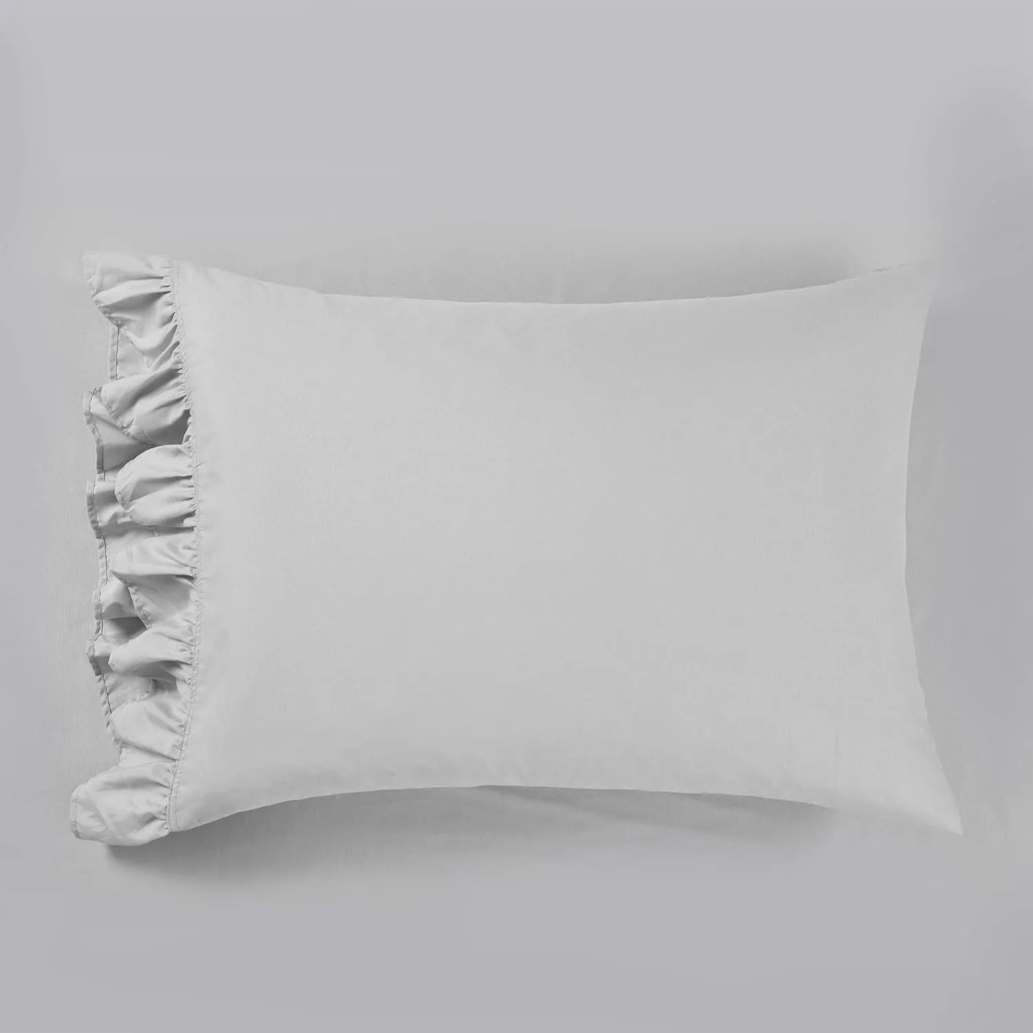 Lush Decor Reyna 4 Piece Ruffle Sheet Set, Queen, Light Gray