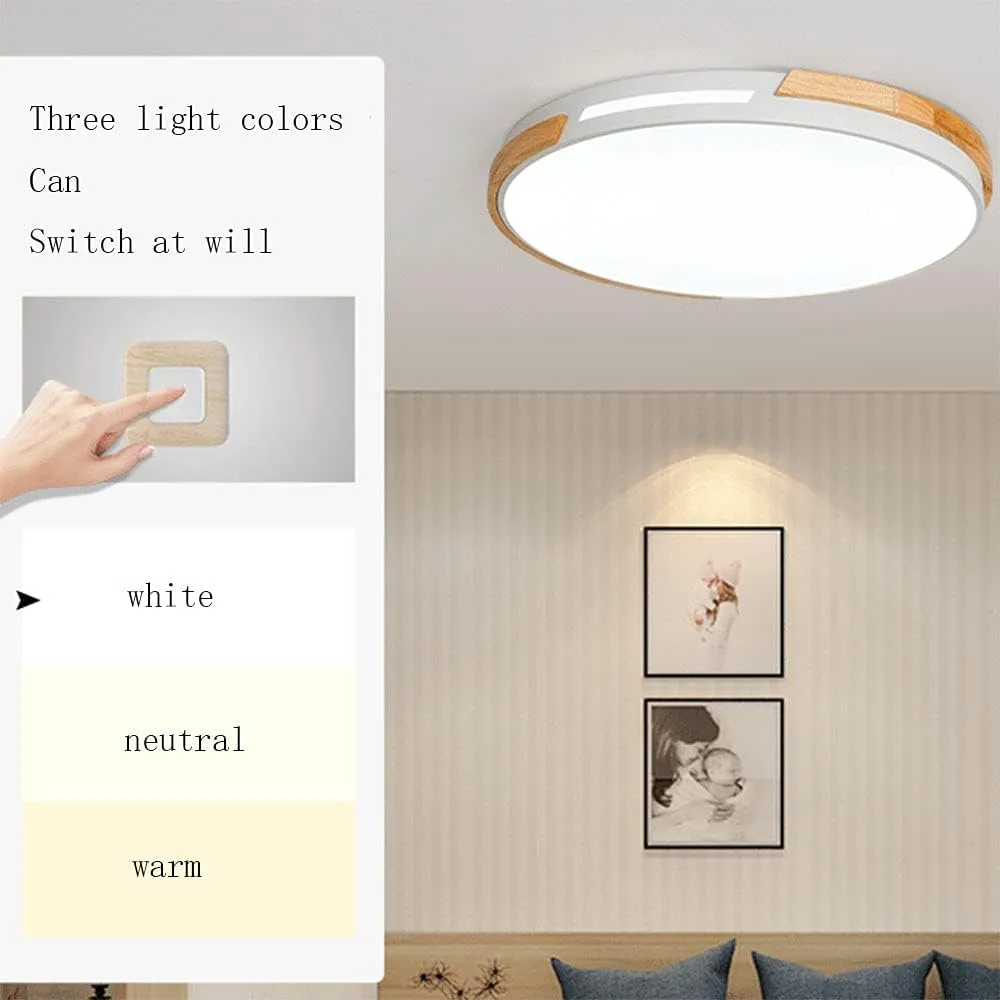 Macaron Ceiling Light LED Ceiling Lamp Modern Minimalist Living Room Flat Lamp Three Color Temperature in One (3000k/4000k/6500k) Easy to Install Lighting Fixture Bedroom, Study, Living Room