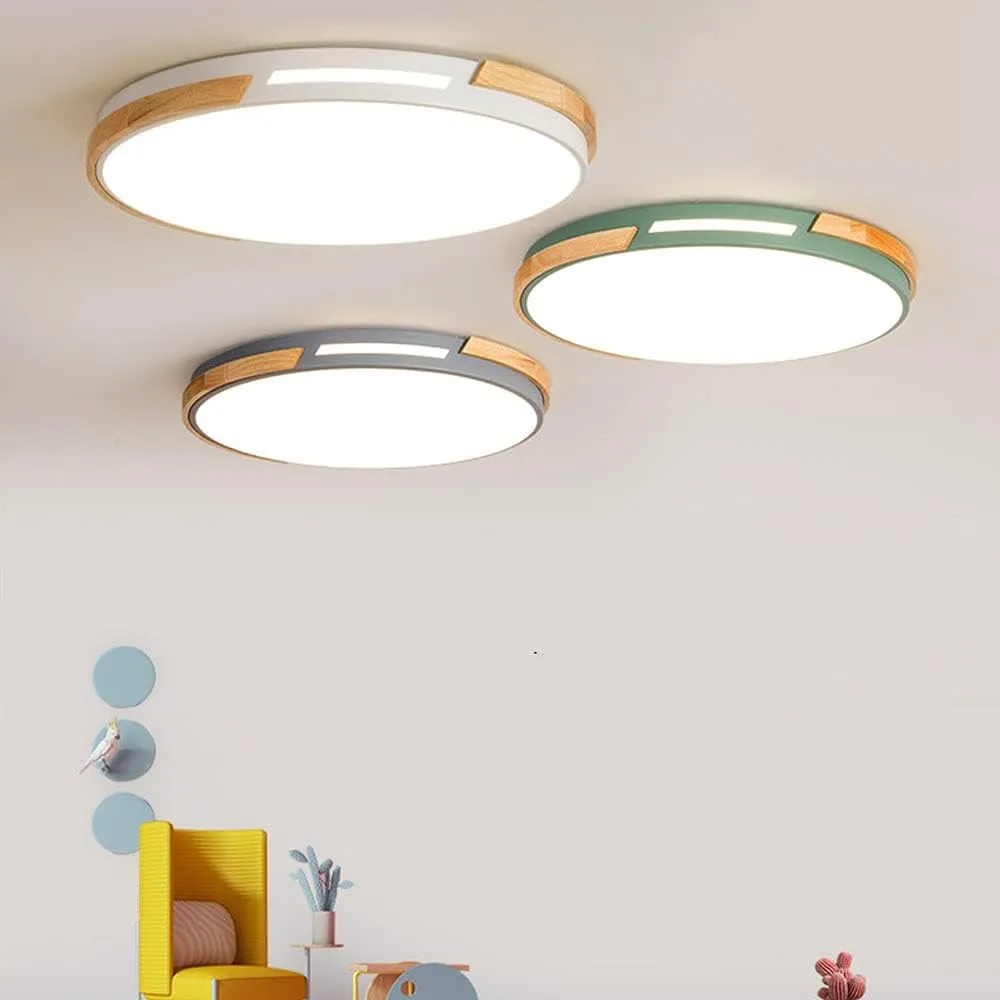Macaron Ceiling Light LED Ceiling Lamp Modern Minimalist Living Room Flat Lamp Three Color Temperature in One (3000k/4000k/6500k) Easy to Install Lighting Fixture Bedroom, Study, Living Room