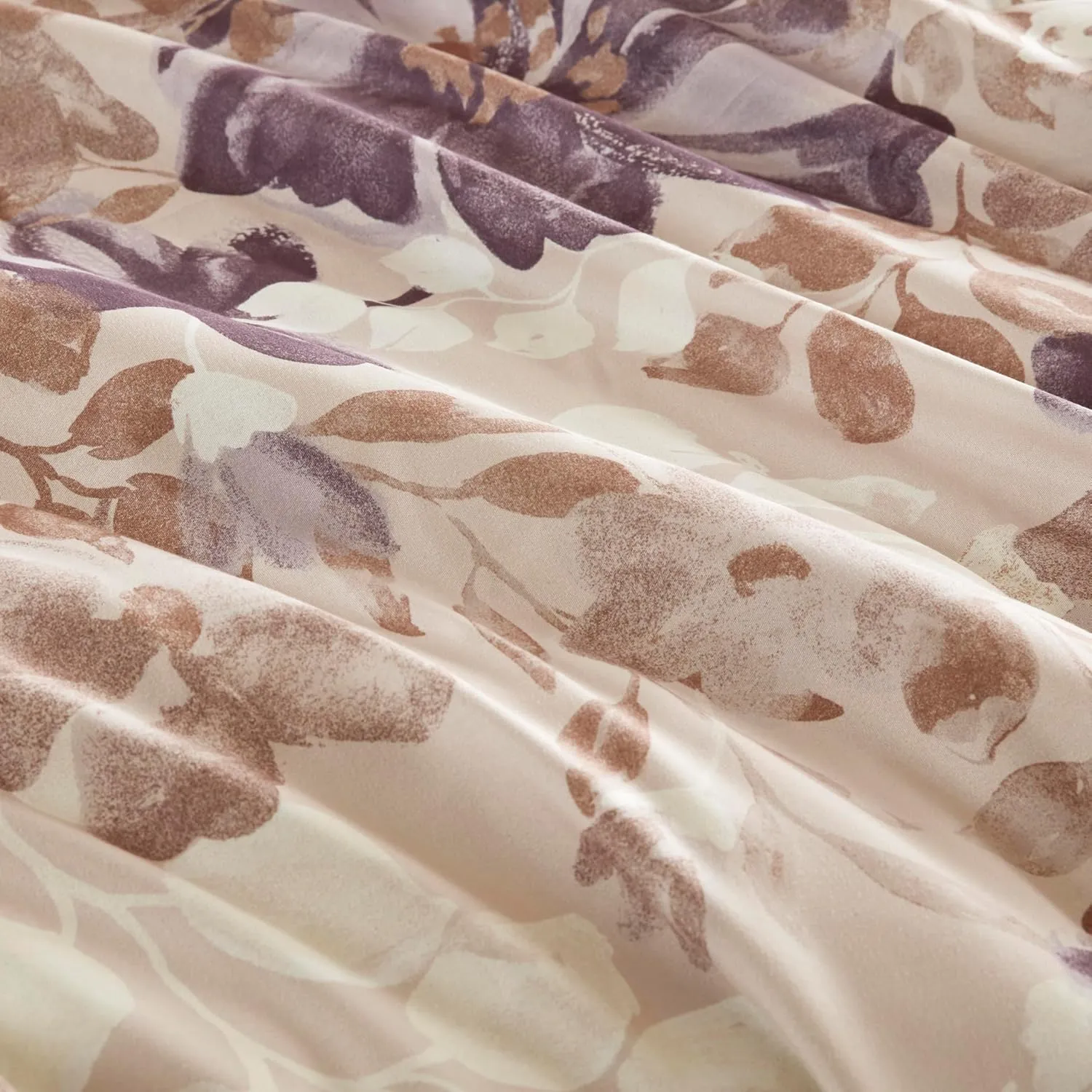 Madison Park Queen Comforter Set with Sheets, Floral Bed in A Bag Microfiber Comforter, Shabby Chic Queen Bedding Set Diamond Printed Sheet, Luna, Taupe 7 Piece