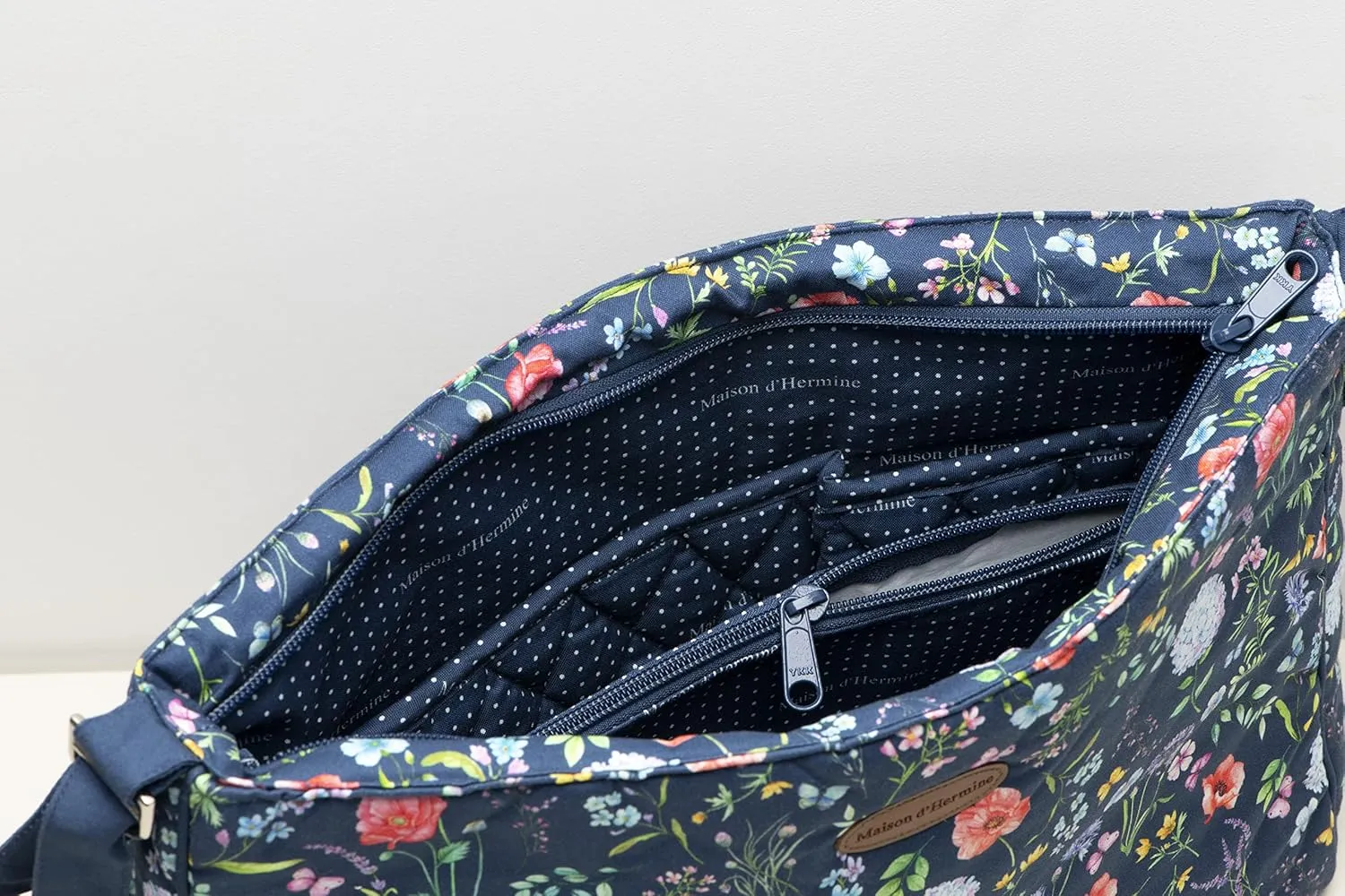 Maison d' Hermine Hand Bag Cotton Adjustable Shoulder Strap Cross Body Bag Tote purse with Zippered & Slip Pockets