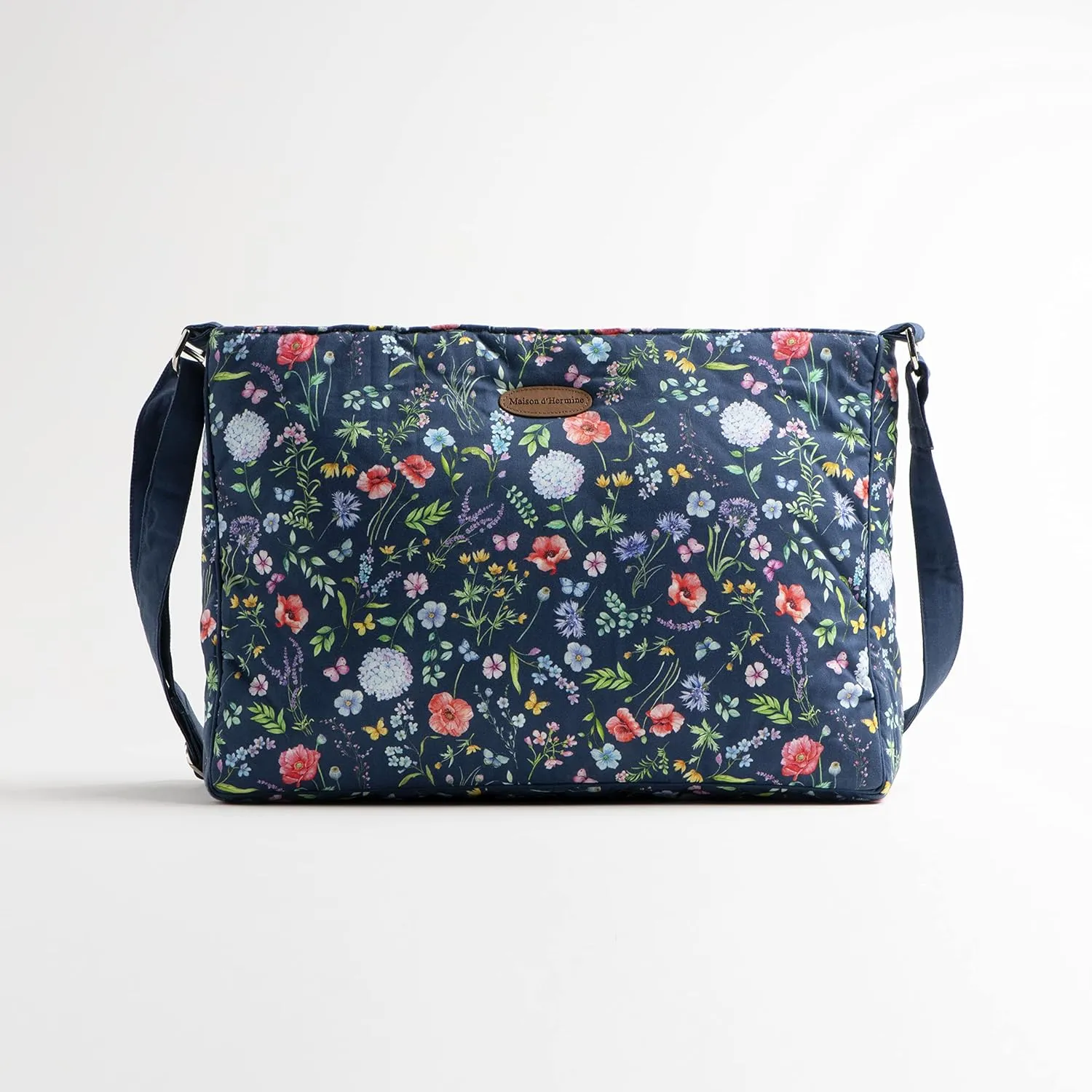 Maison d' Hermine Hand Bag Cotton Adjustable Shoulder Strap Cross Body Bag Tote purse with Zippered & Slip Pockets