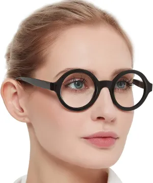 MARE AZZURO Round Reading Glasses 2.5 Women Stylish Readers 0 1.00 1.25 1.50 1.75 2.00 2.25 2.50 2.75 3.00 3.50 4.00 5.00 6.00 (Black 250)