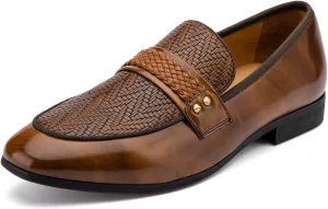 Meijiana Men's Loafers Lightweight Slip-On Moccasins Stylish Dress Shoes Breathable Tassels Loafers