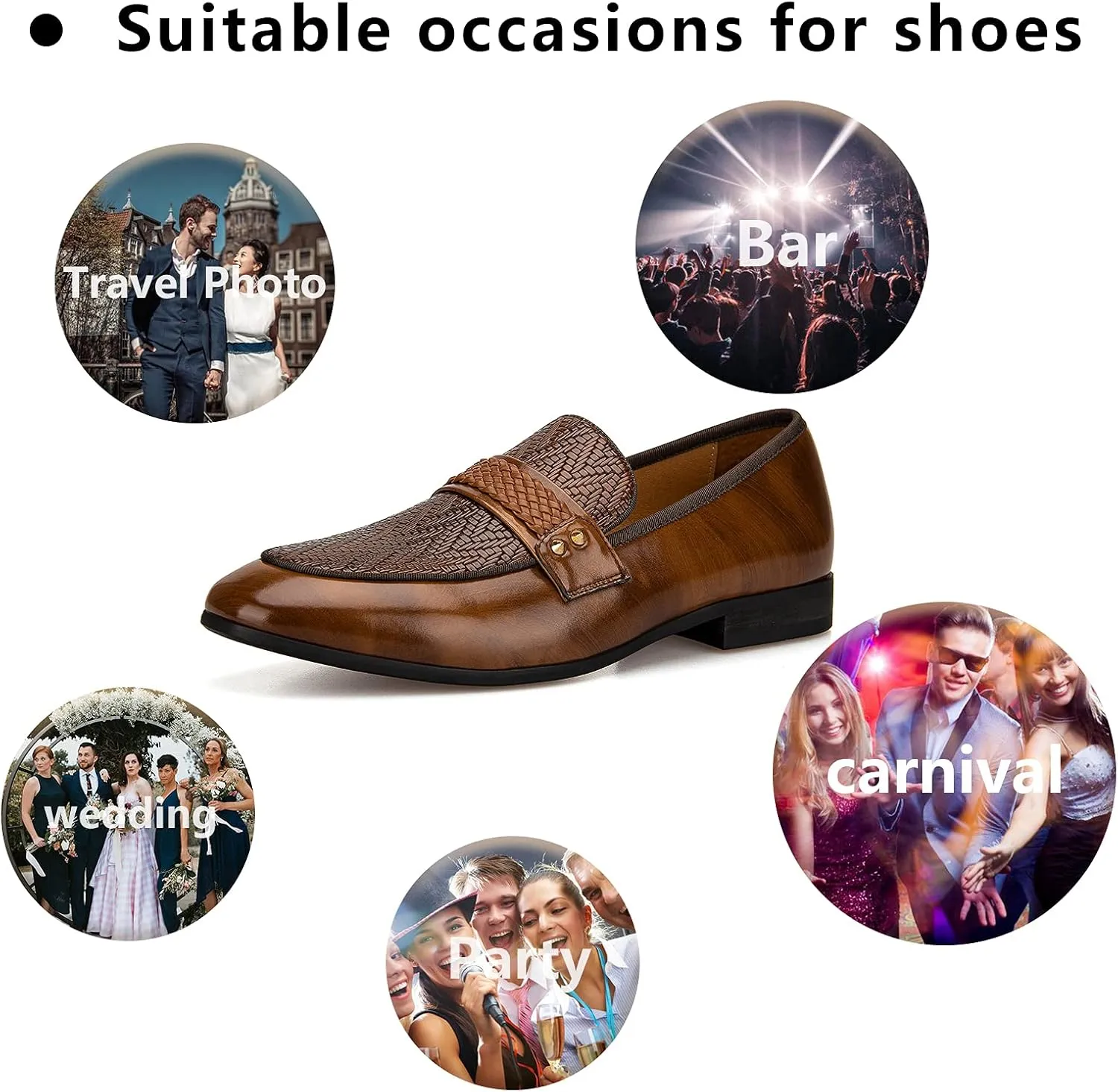 Meijiana Men's Loafers Lightweight Slip-On Moccasins Stylish Dress Shoes Breathable Tassels Loafers