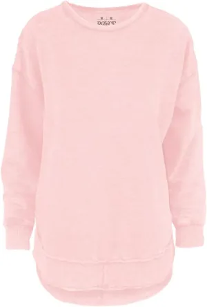 Melange Poncho Fleece: Long Sleeve Crew Neck Hi-Lo Round Bottom