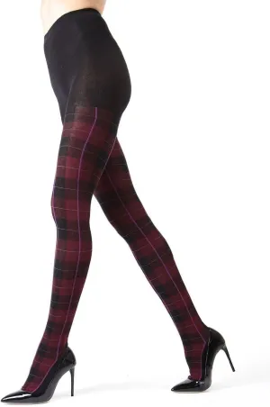 MeMoi Glasgow Plaid Cotton Tights for Women, Cozy, Warm and Fashionable Patterned Sweater Tights - Sizes Small to 6X