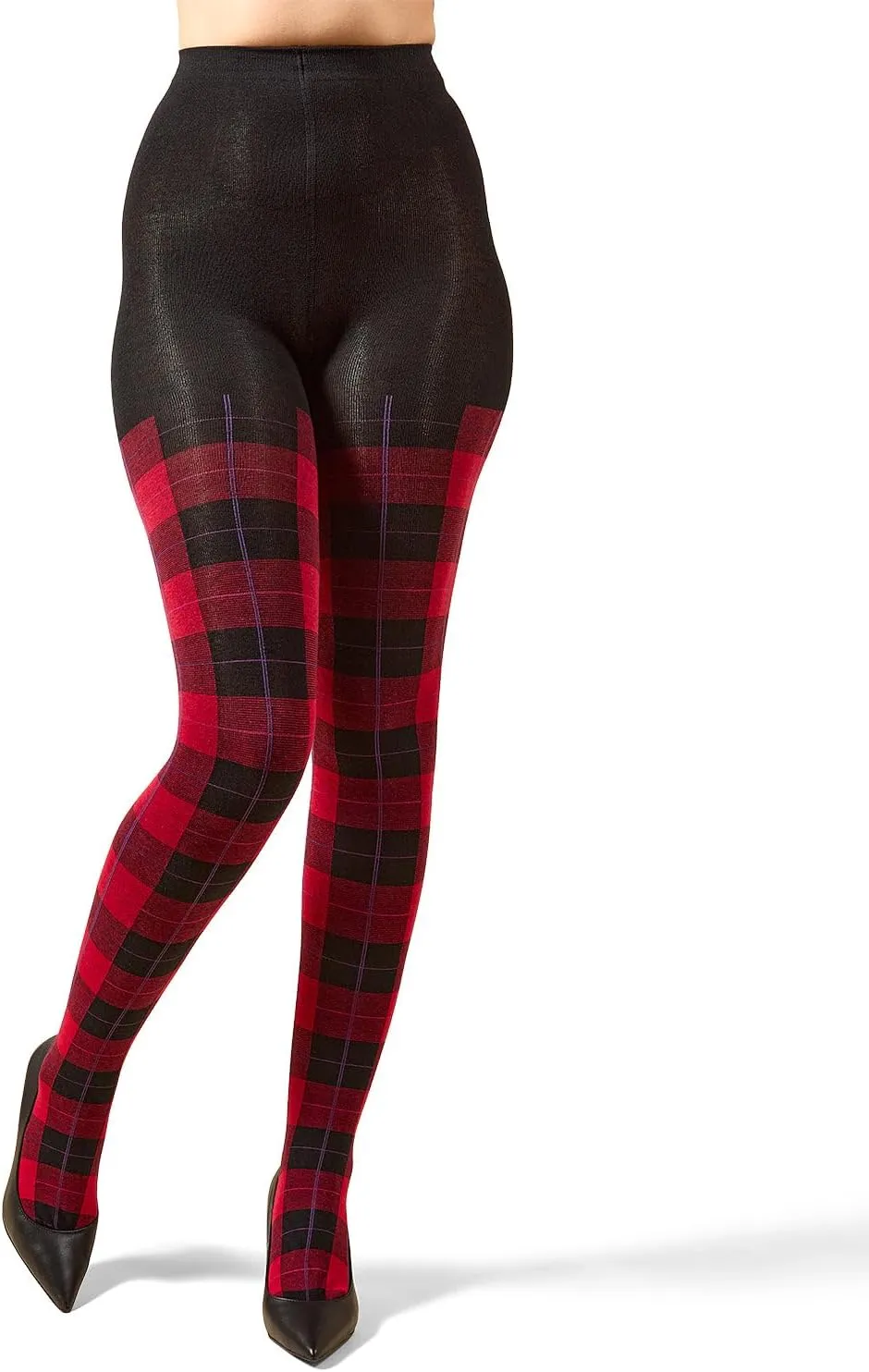 MeMoi Glasgow Plaid Cotton Tights for Women, Cozy, Warm and Fashionable Patterned Sweater Tights - Sizes Small to 6X