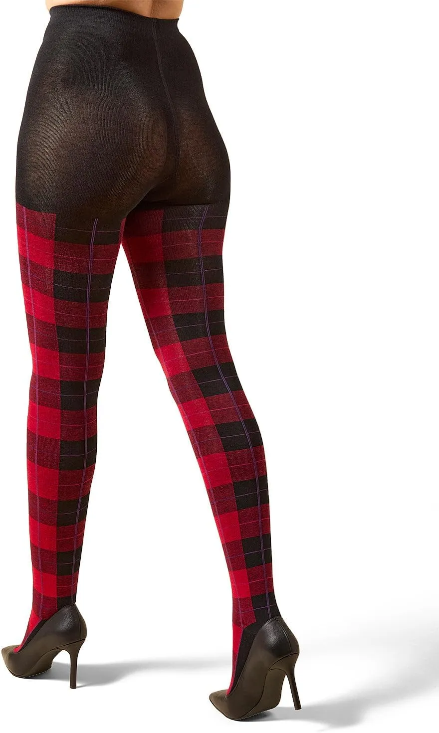 MeMoi Glasgow Plaid Cotton Tights for Women, Cozy, Warm and Fashionable Patterned Sweater Tights - Sizes Small to 6X