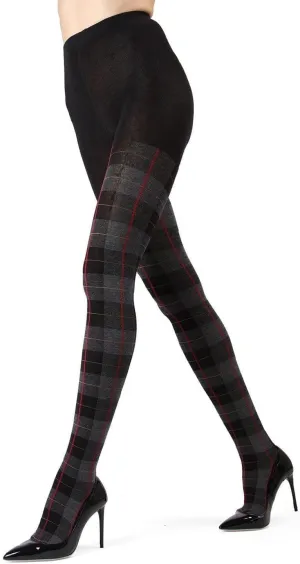 MeMoi Glasgow Plaid Cotton Tights for Women, Cozy, Warm and Fashionable Patterned Sweater Tights - Sizes Small to 6X