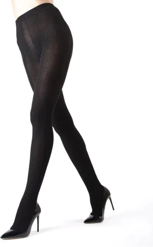 MeMoi Toronto Cable Cotton Tights for Women, Cozy and Breathable Warm Sweater Tights - Sizes S to XL