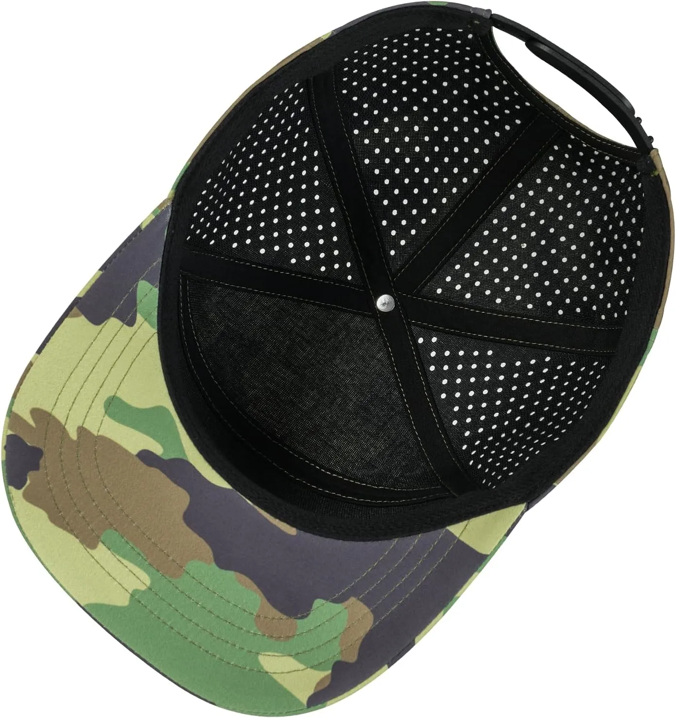 Men Flat Brim Adjustable Performance Hat Snapback Laser Perforated Baseball Cap