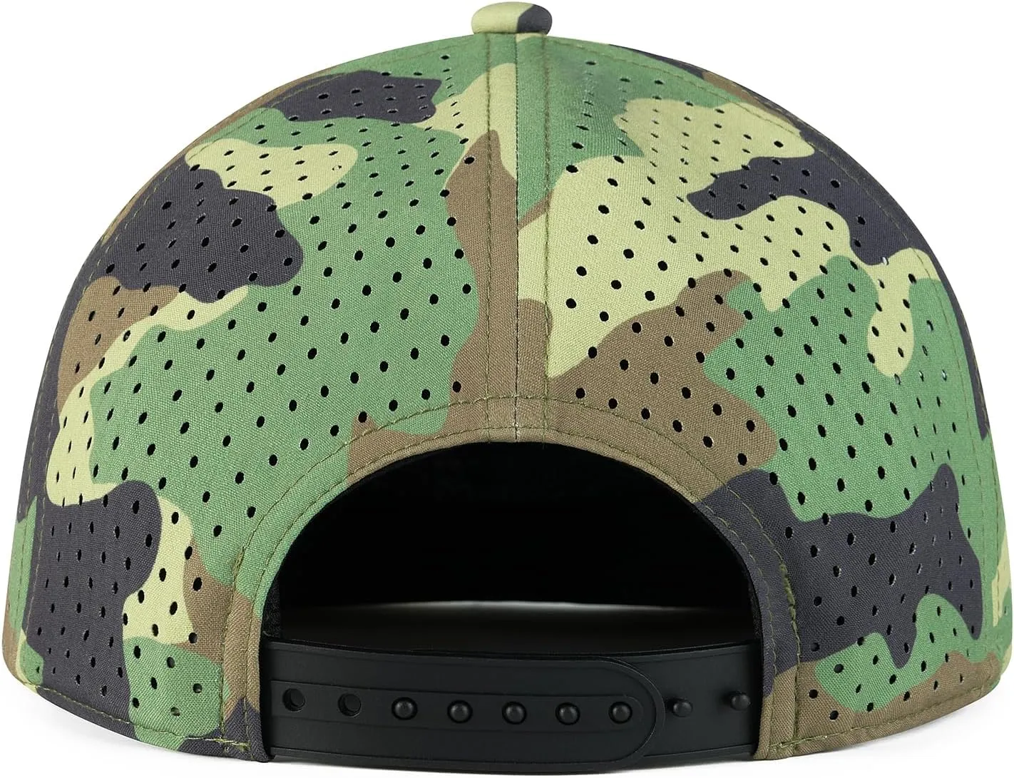 Men Flat Brim Adjustable Performance Hat Snapback Laser Perforated Baseball Cap