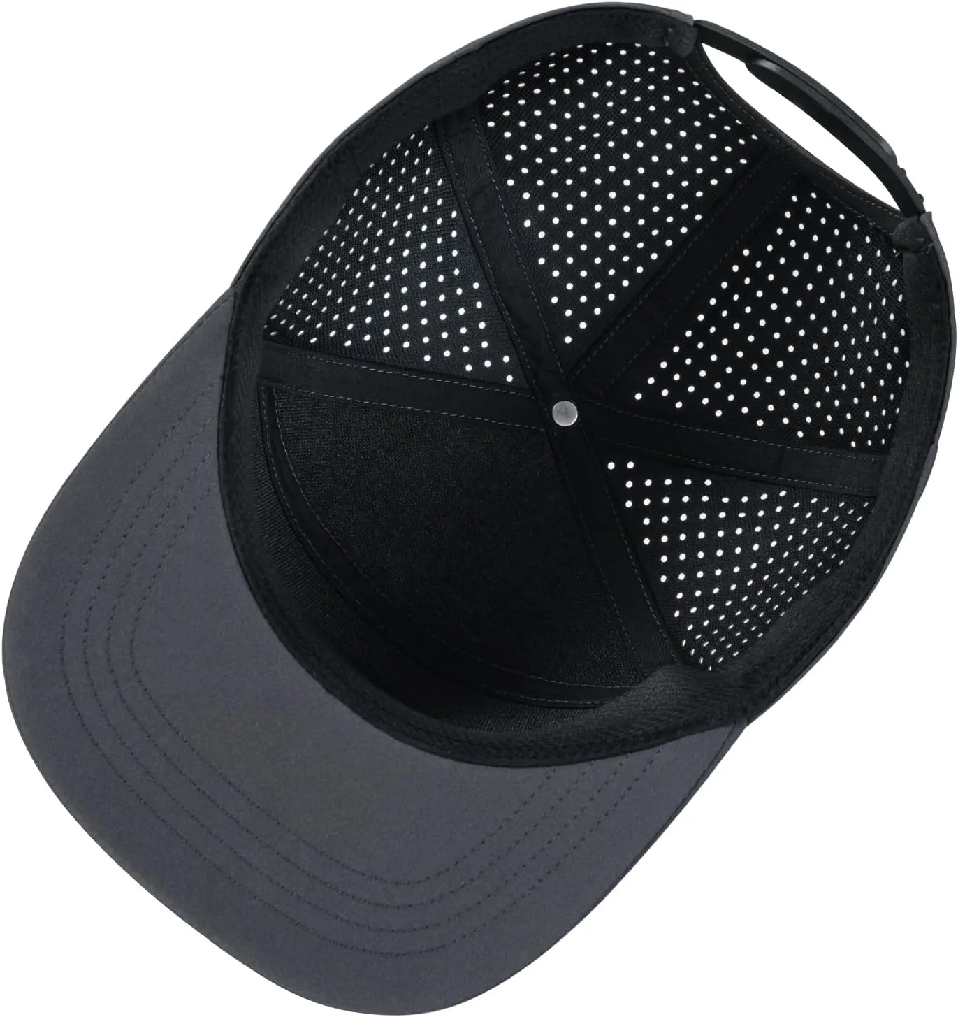 Men Flat Brim Adjustable Performance Hat Snapback Laser Perforated Baseball Cap