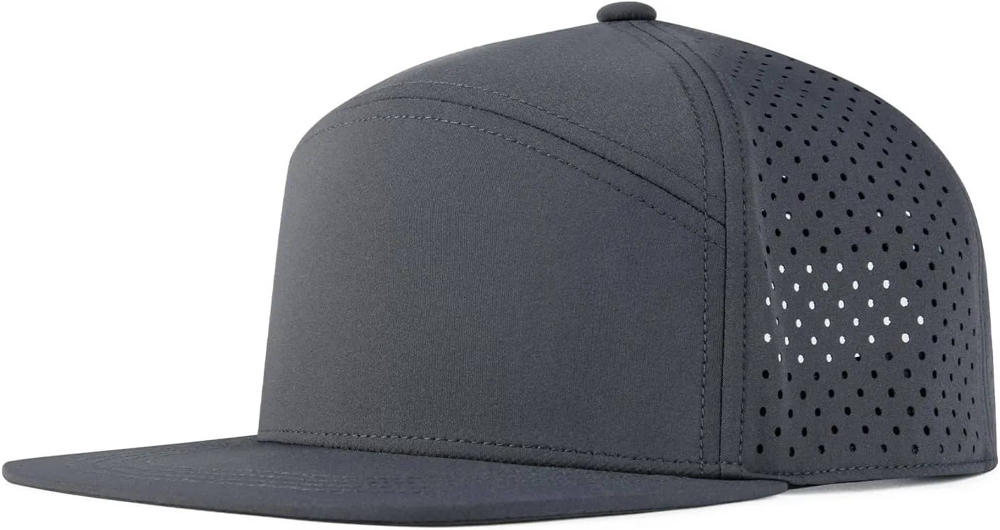 Men Flat Brim Adjustable Performance Hat Snapback Laser Perforated Baseball Cap