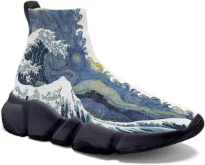 Men Women Slip-on Socks Sneakers Art Graffiti Painted Casual Shoes Tennis Running Shoes Plus Size 5-15
