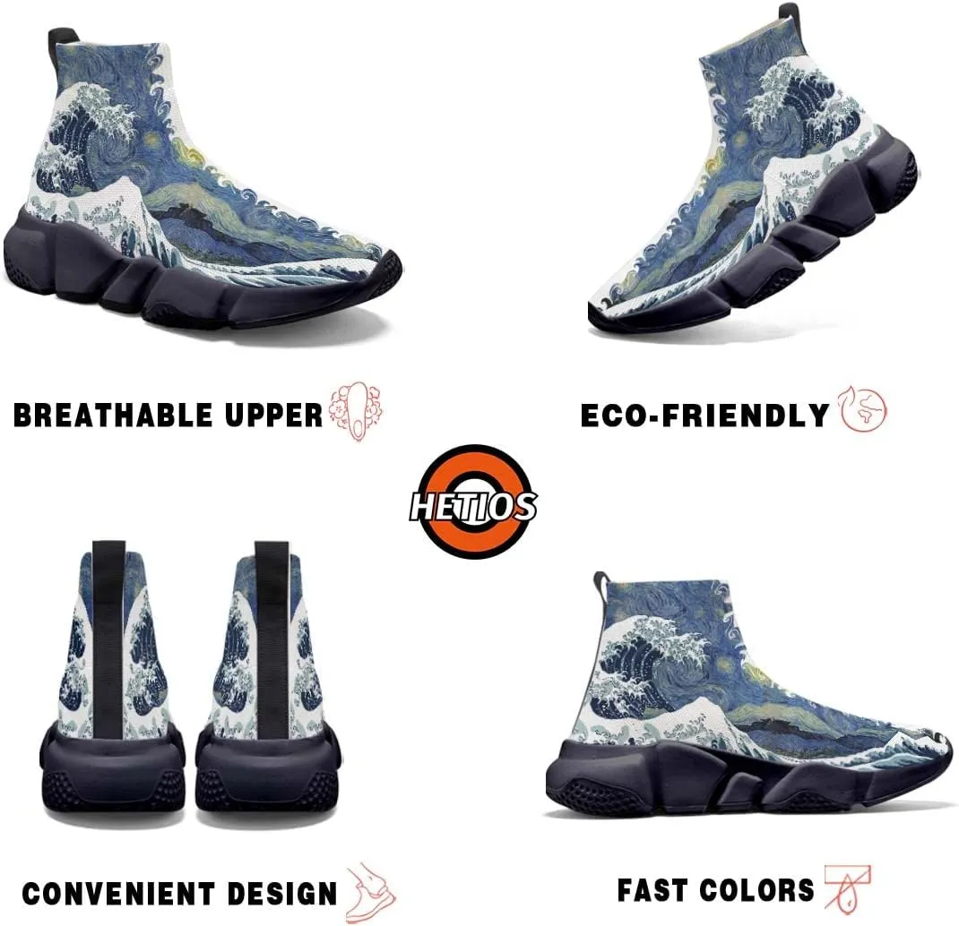 Men Women Slip-on Socks Sneakers Art Graffiti Painted Casual Shoes Tennis Running Shoes Plus Size 5-15