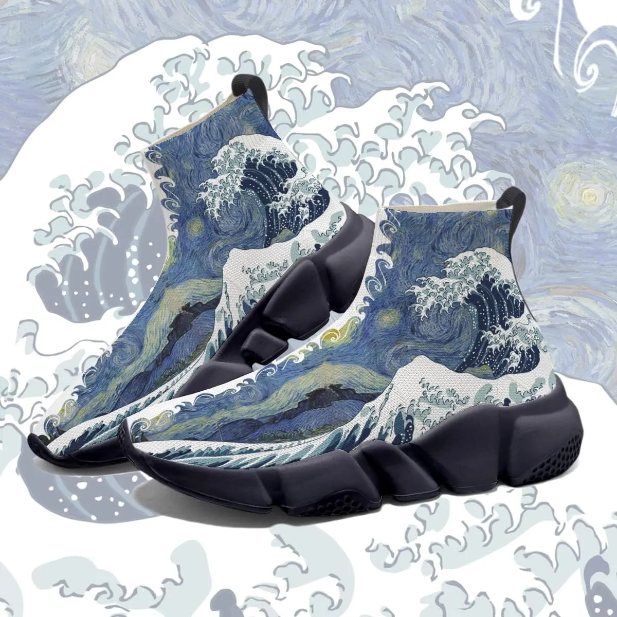 Men Women Slip-on Socks Sneakers Art Graffiti Painted Casual Shoes Tennis Running Shoes Plus Size 5-15