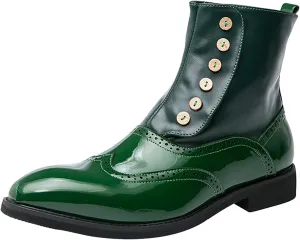 Mens Ankle Boots Stylish and Comfort Leather Ankle Boots Slip on High Top Leather Shoes British Fashion Casual Shoes Outdoor Boots
