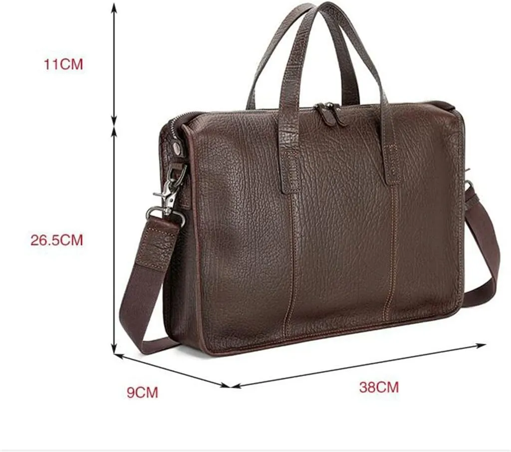 Men's Bag Leather Men's Handbag Layer Cowhide Computer Business Briefcase Single Shoulder Crossbody