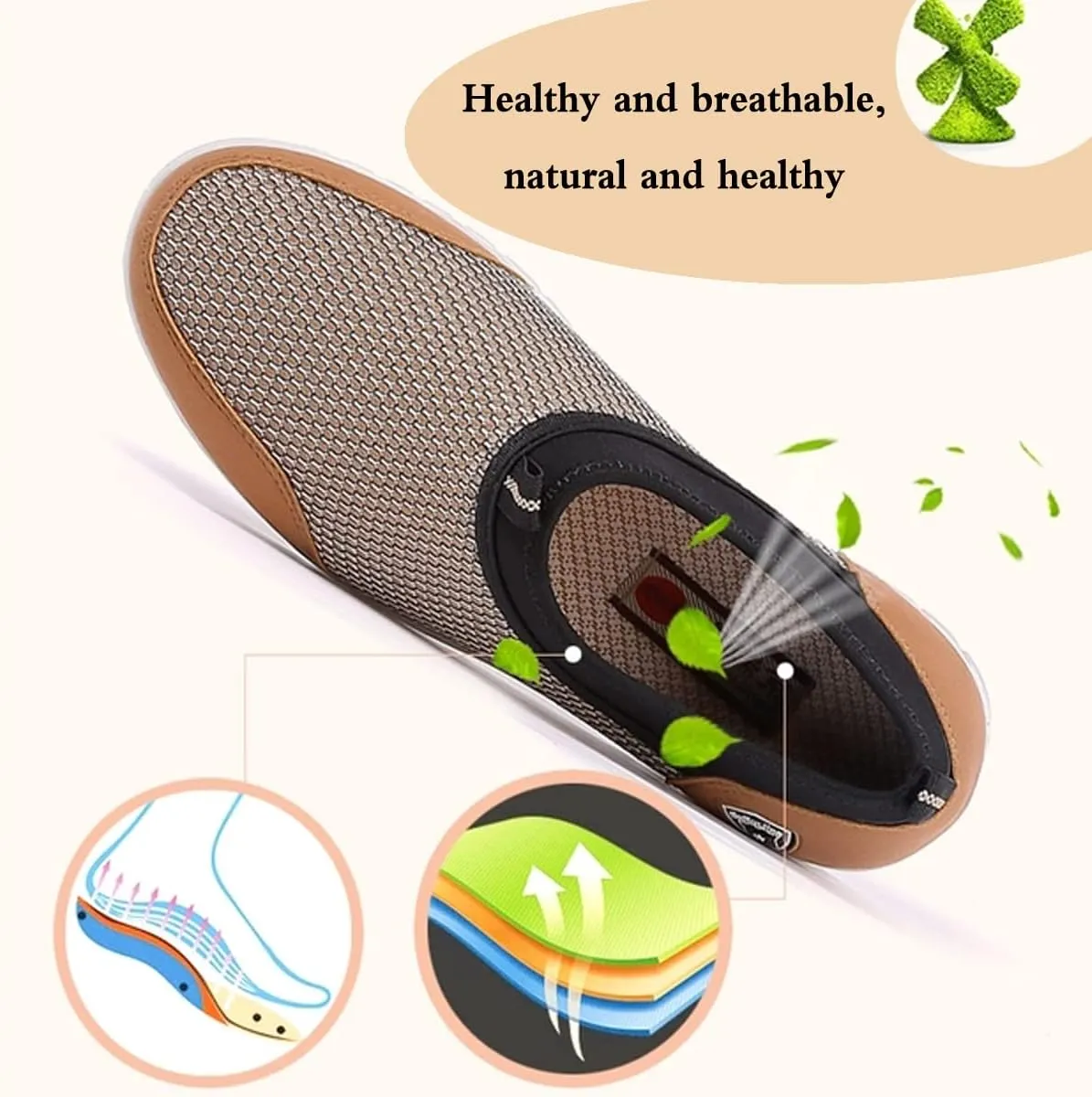Mens Breathable Casual Loafers Mesh Summer Lightweight Slip-on Shoes Comfortable Outdoor Driving Travel Stylish