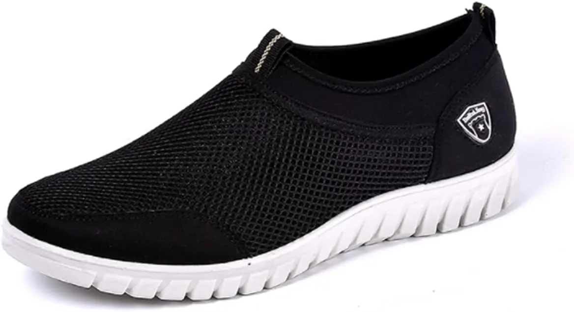 Mens Breathable Casual Loafers Mesh Summer Lightweight Slip-on Shoes Comfortable Outdoor Driving Travel Stylish