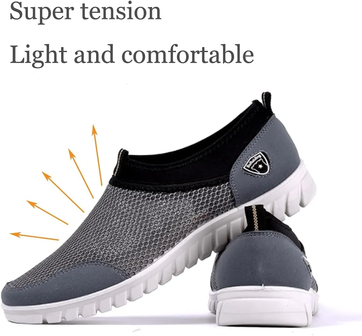 Mens Breathable Casual Loafers Mesh Summer Lightweight Slip-on Shoes Comfortable Outdoor Driving Travel Stylish