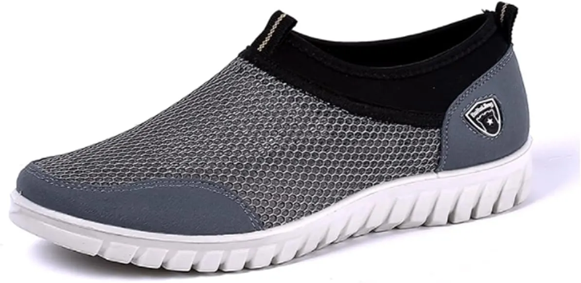 Mens Breathable Casual Loafers Mesh Summer Lightweight Slip-on Shoes Comfortable Outdoor Driving Travel Stylish