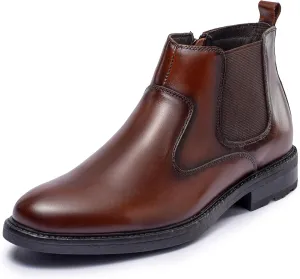 Mens Chelsea Dress Boots Classic Stylish Casual Leather Slip On Ankle Boot for Men