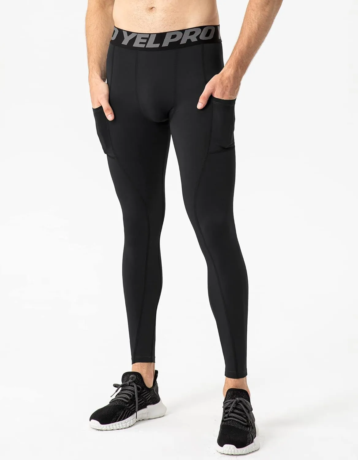 Men’s Compression Pants Athletic Running Leggings Workout Tights Quick Dry Base Layer for Basketball Sports