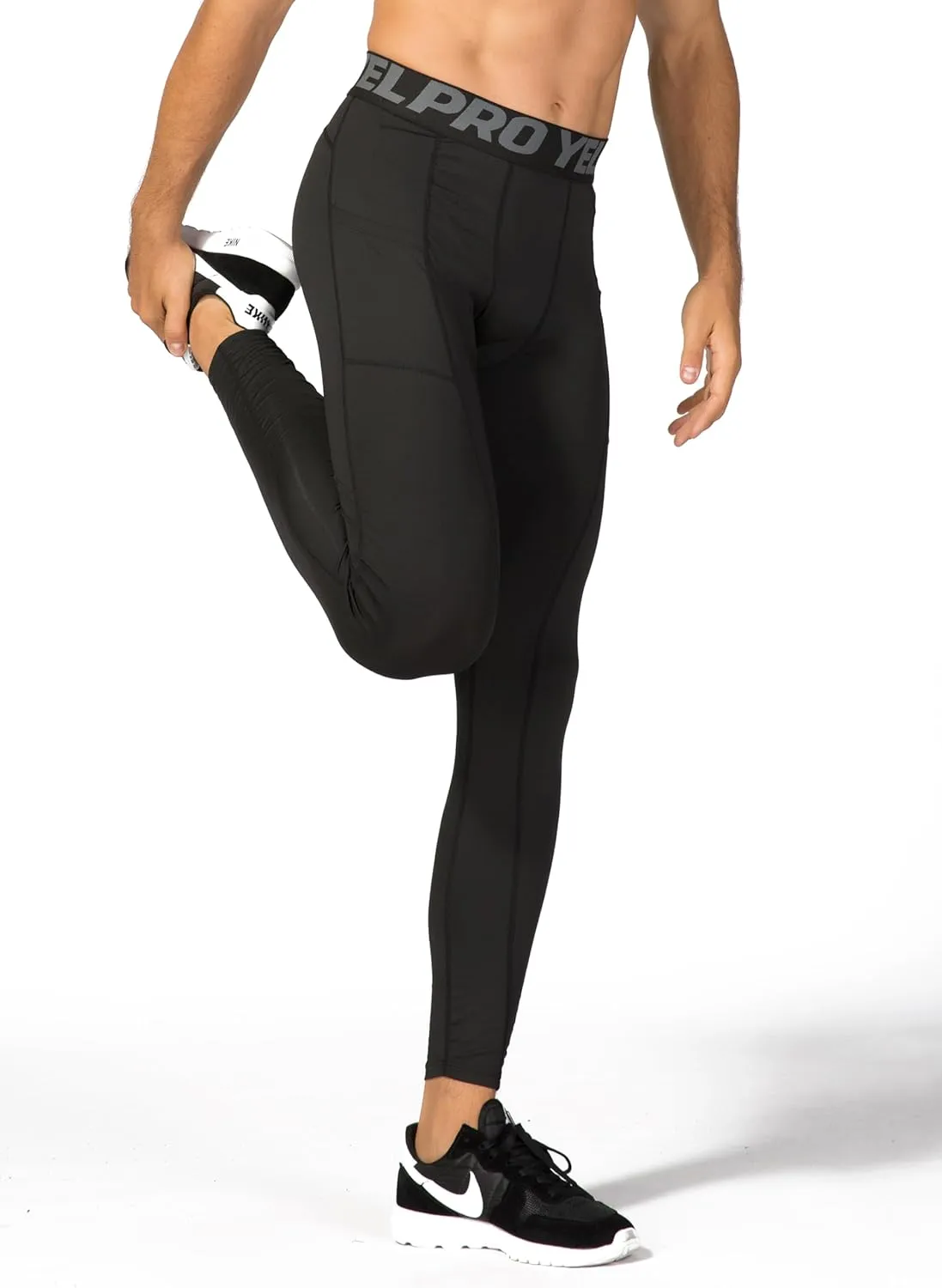 Men’s Compression Pants Athletic Running Leggings Workout Tights Quick Dry Base Layer for Basketball Sports